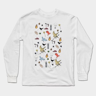 Hunger Games quality pattern  - white version Long Sleeve T-Shirt